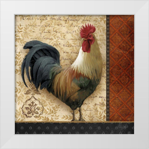 French Rooster II White Modern Wood Framed Art Print by White, Abby