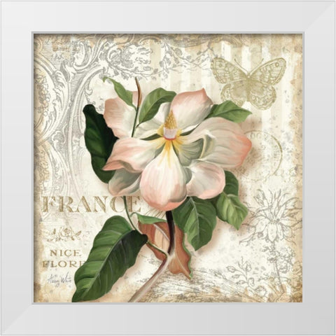 Springtime in Paris III White Modern Wood Framed Art Print by White, Abby