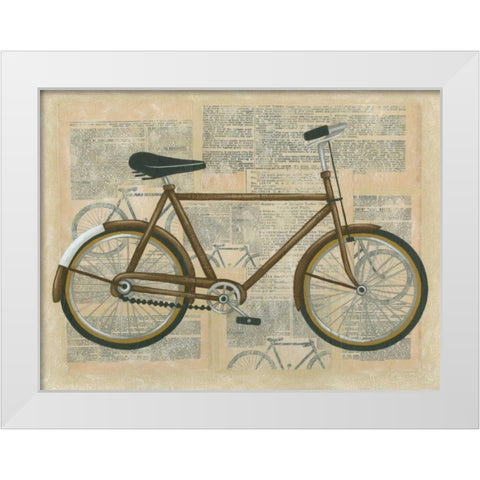 Tour by Bicycle I White Modern Wood Framed Art Print by Zarris, Chariklia