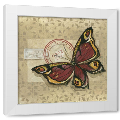 Le Papillon I White Modern Wood Framed Art Print by Cuozzo, Marianne D.
