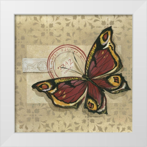 Le Papillon I White Modern Wood Framed Art Print by Cuozzo, Marianne D.