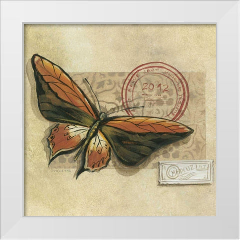 Le Papillon II White Modern Wood Framed Art Print by Cuozzo, Marianne D.