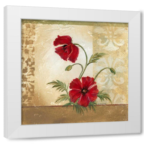 Red Poppies II White Modern Wood Framed Art Print by Cuozzo, Marianne D.