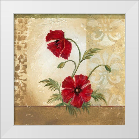 Red Poppies II White Modern Wood Framed Art Print by Cuozzo, Marianne D.