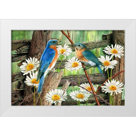 Serenade in Blue White Modern Wood Framed Art Print by Dornish, Al