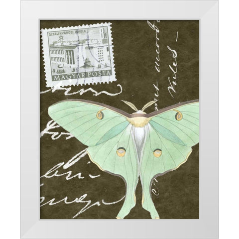 Le Papillon Script I White Modern Wood Framed Art Print by Vision Studio