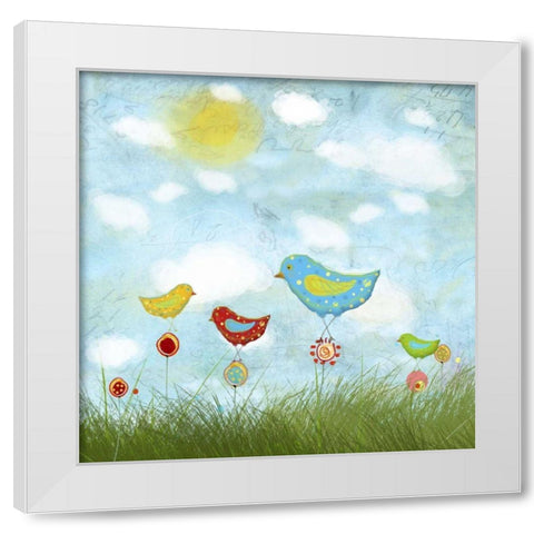 Bird Land White Modern Wood Framed Art Print by Blixt, Ingrid