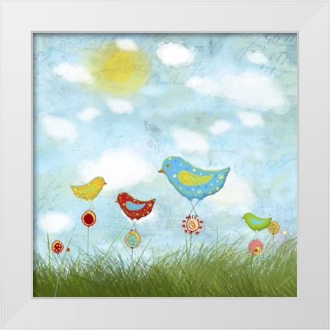 Bird Land White Modern Wood Framed Art Print by Blixt, Ingrid
