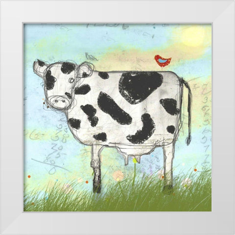 Moo Land White Modern Wood Framed Art Print by Blixt, Ingrid