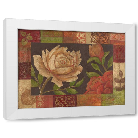 Floral Patchwork I White Modern Wood Framed Art Print by Meagher, Megan