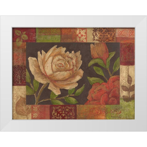 Floral Patchwork I White Modern Wood Framed Art Print by Meagher, Megan