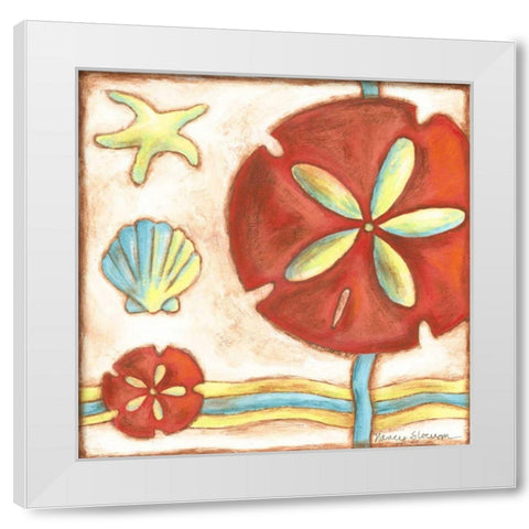 Pop Shells III White Modern Wood Framed Art Print by Slocum, Nancy