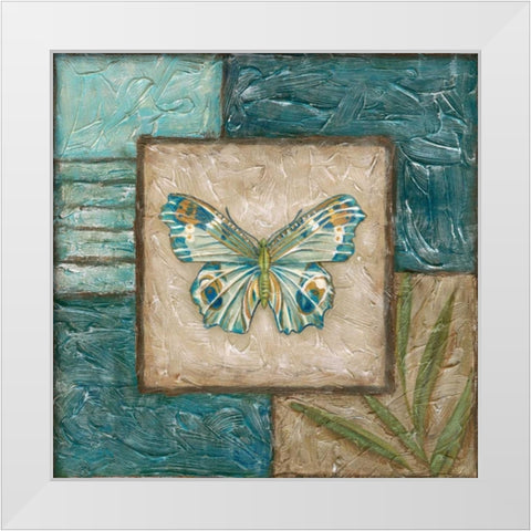 Large Butterfly Montage II White Modern Wood Framed Art Print by Zarris, Chariklia