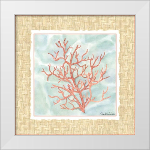 Ocean Coral White Modern Wood Framed Art Print by Zarris, Chariklia