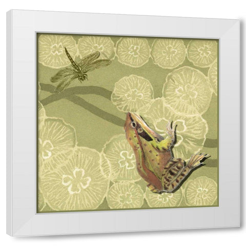 Frog Fable I White Modern Wood Framed Art Print by Vision Studio