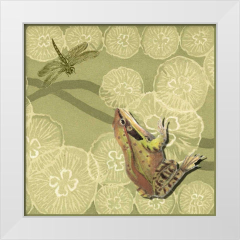 Frog Fable I White Modern Wood Framed Art Print by Vision Studio