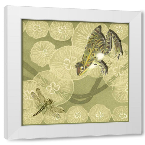 Frog Fable II White Modern Wood Framed Art Print by Vision Studio
