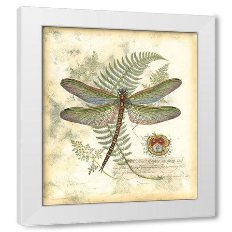 Mini Regal Dragonfly I White Modern Wood Framed Art Print by Vision Studio