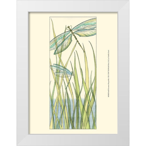 Small Gossamer Dragonflies I White Modern Wood Framed Art Print by Zarris, Chariklia