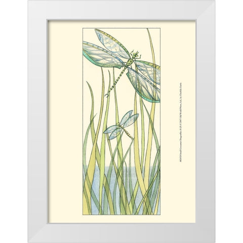 Small Gossamer Dragonflies II White Modern Wood Framed Art Print by Zarris, Chariklia