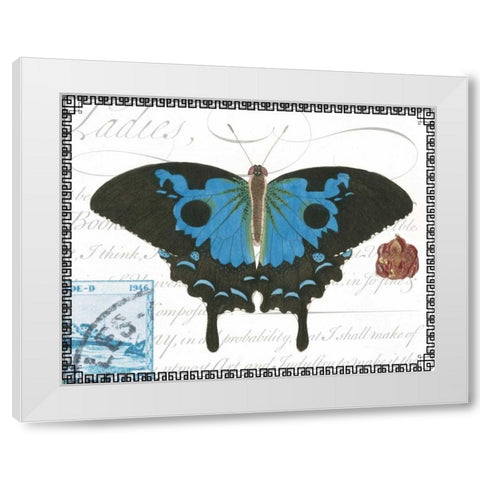 Butterfly Prose III White Modern Wood Framed Art Print by Vision Studio
