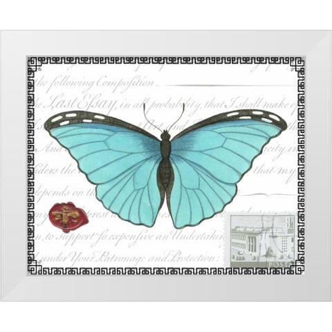 Butterfly Prose IV White Modern Wood Framed Art Print by Vision Studio