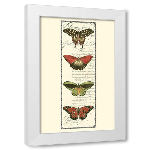 Small Butterfly Prose Panel I (P) White Modern Wood Framed Art Print by Vision Studio