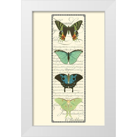 Small Butterfly Prose Panel II (P) White Modern Wood Framed Art Print by Vision Studio