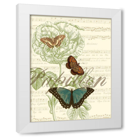 Papillon Melange II White Modern Wood Framed Art Print by Vision Studio