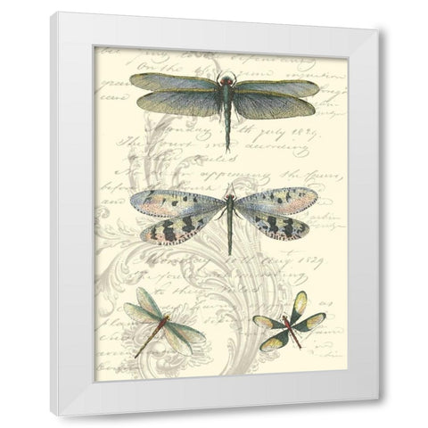 Dragonfly Delight II White Modern Wood Framed Art Print by Vision Studio
