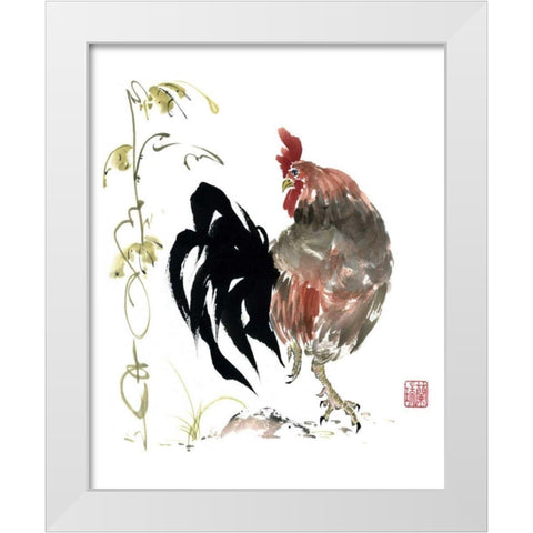 Ruler of the Roost White Modern Wood Framed Art Print by Parker, Nan Rae