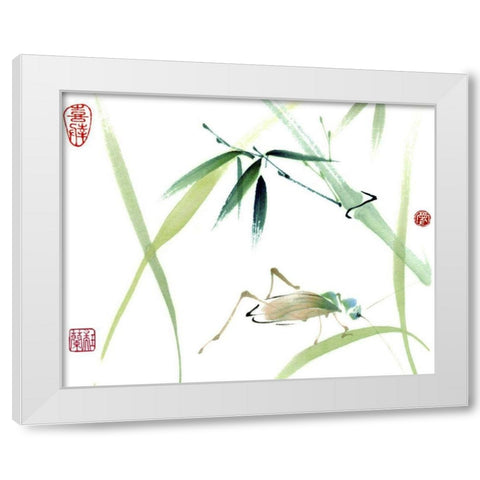 Cricket White Modern Wood Framed Art Print by Parker, Nan Rae