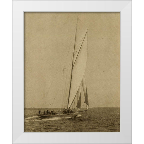 Racing Yachts I White Modern Wood Framed Art Print by Vision Studio
