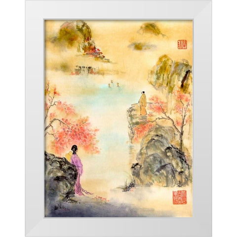 So Near... So Far White Modern Wood Framed Art Print by Rae, Nan