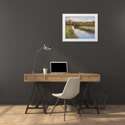Camp Springs Farm White Modern Wood Framed Art Print by Weber, Mary Jean
