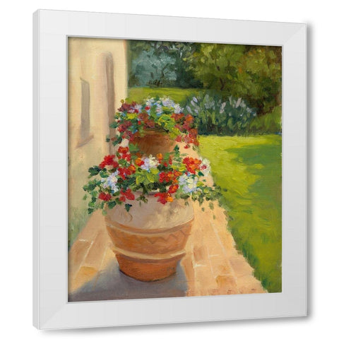 Urns by the Villa White Modern Wood Framed Art Print by Weber, Mary Jean