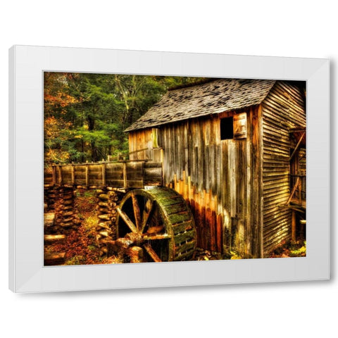 Water Wheel White Modern Wood Framed Art Print by Head, Danny