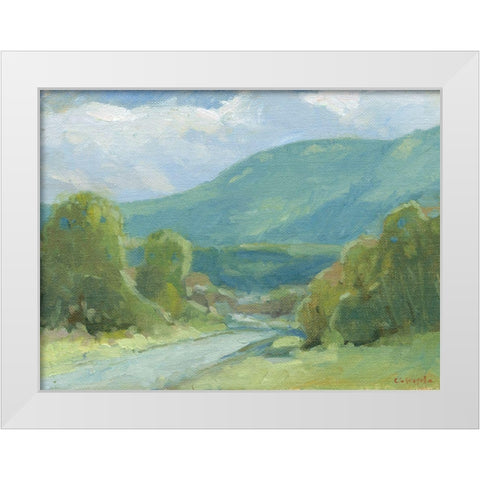Mt. Tom View White Modern Wood Framed Art Print by Calcasola, Stephen