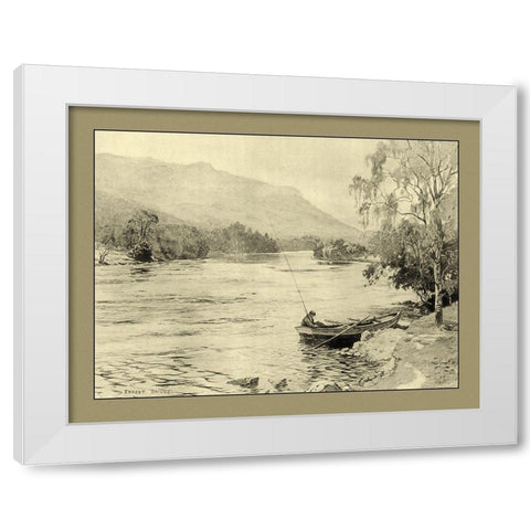 On the River III White Modern Wood Framed Art Print by Briggs, Ernest