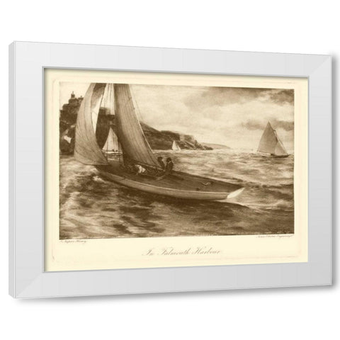 Falmouth Harbor White Modern Wood Framed Art Print by Henry, Napier