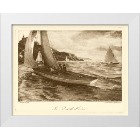Falmouth Harbor White Modern Wood Framed Art Print by Henry, Napier