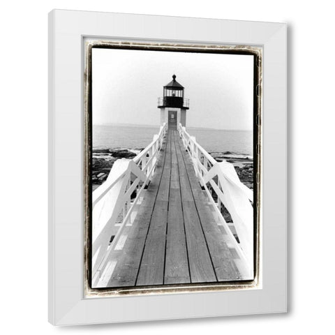 Marshall Point Light, Maine White Modern Wood Framed Art Print by DeNardo, Laura