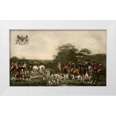 SirRichardSuttonandtheQuornHounds White Modern Wood Framed Art Print by Grant, Sir Francis