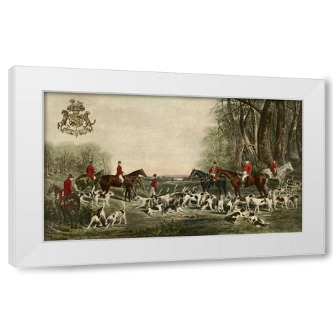 The Meet at Blagdon White Modern Wood Framed Art Print by Snow, John