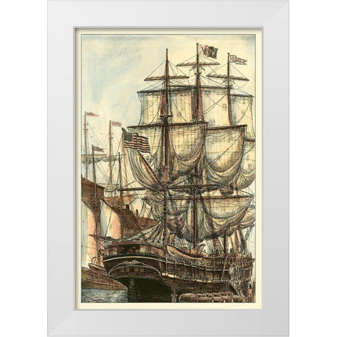 Printed Majestic Ship I White Modern Wood Framed Art Print by Vision Studio