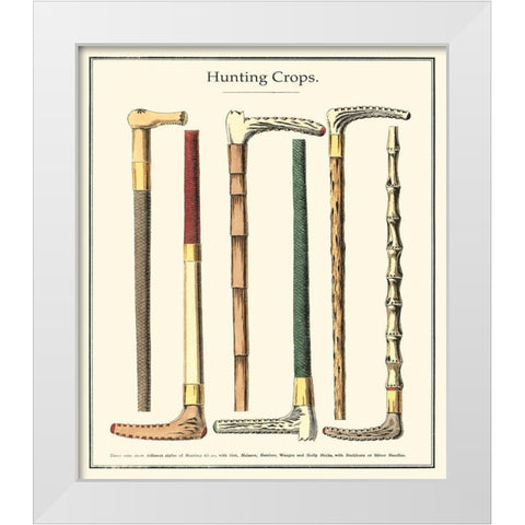 Custom Hunting Crops White Modern Wood Framed Art Print by Unknown