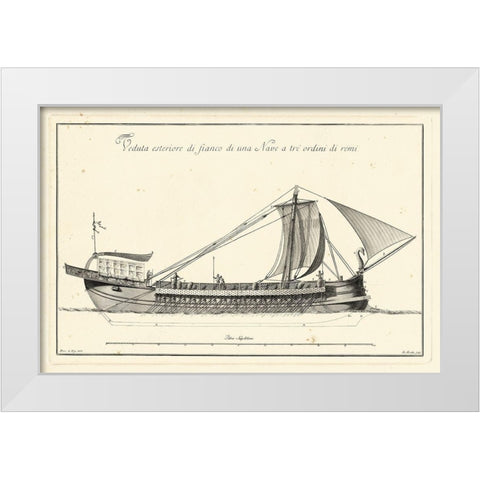 Veduta di Palmi Napoletani II White Modern Wood Framed Art Print by Vega, Peitro la