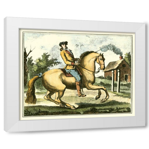 Equestrian Training I White Modern Wood Framed Art Print by Diderot, Denis