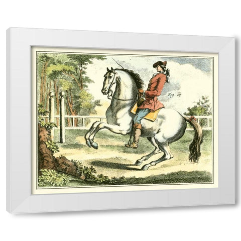 Equestrian Training II White Modern Wood Framed Art Print by Diderot, Denis