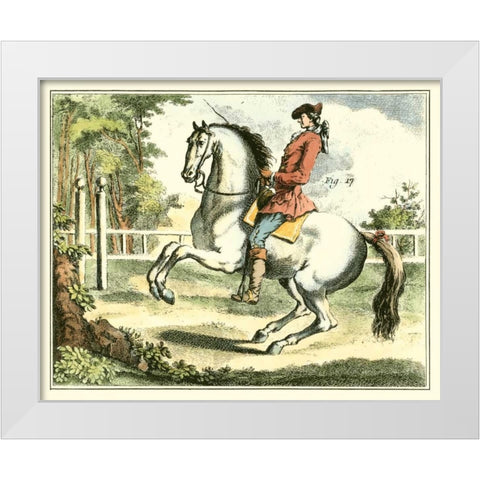 Equestrian Training II White Modern Wood Framed Art Print by Diderot, Denis